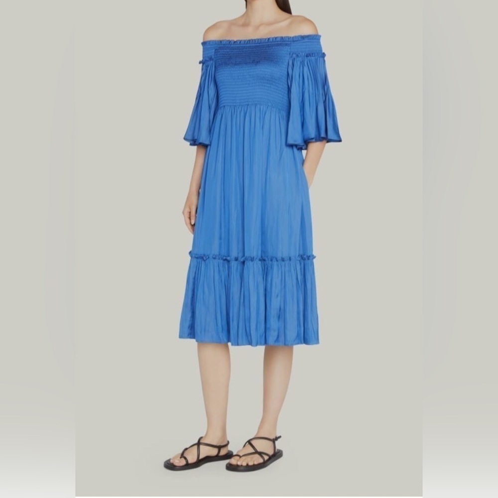 KOBI HALPERIN
Andrea Pleated Off-the-Shoulder Midi Dress
